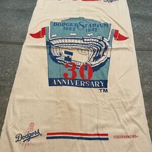 Vintage Los Angeles Dodgers 30th Anniversary Dodger Stadium Beach Towel 90s